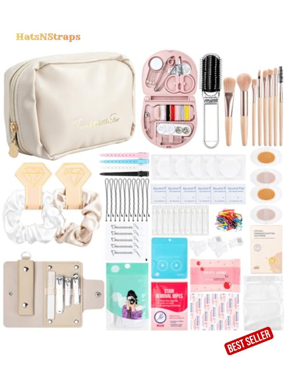 Wedding Emergency Kit - 62 Pcs Bridal Survival Set in Cosmetic Bag